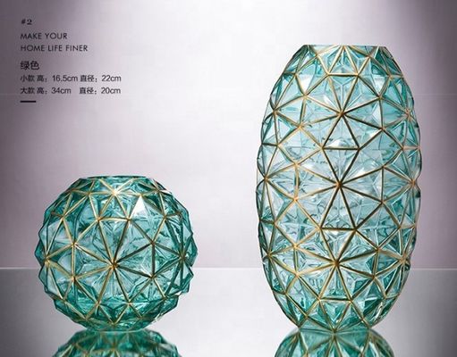 qualité Vase en verre décoratif peint à la main pour mariage usine