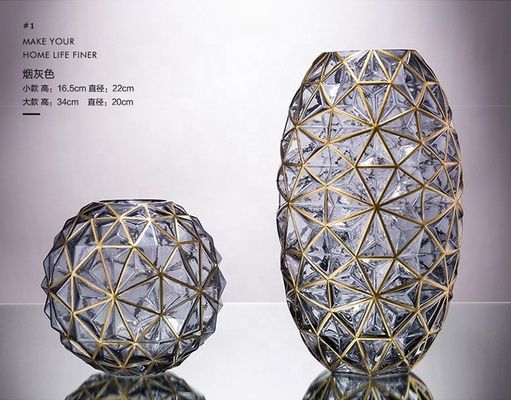 qualité Vase en verre décoratif peint à la main pour mariage usine