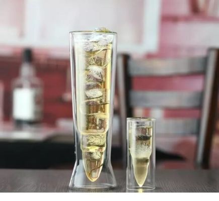 qualité Boulet en forme de double paroi 45 ml verres uniques usine