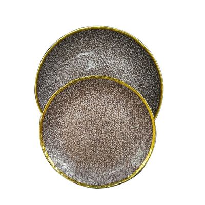 qualité Plaques de recharge en verre de couleur dorée, plaques de recharge décoratives pour le mariage usine