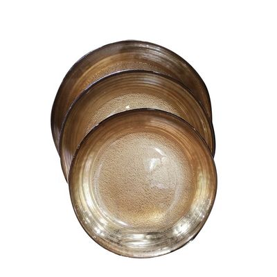 qualité Plaques de recharge en verre de couleur dorée, plaques de recharge décoratives pour le mariage usine