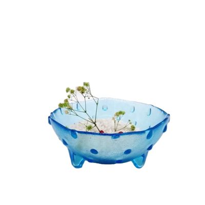 qualité 3 pieds uniques de plats en verre de chargeur pour le fruit et le dessert usine