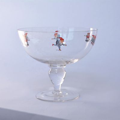 qualité Un bol de fruits en verre cristallin de grand diamètre, un bol de salade en cristal avec support usine