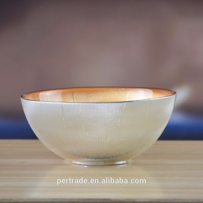 qualité Plaques de chargement en verre décorées en or et argent pour les bols à salade usine