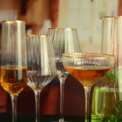 qualité Personnaliser les bandes optiques de bordure en or Verres à cocktail en cristal usine