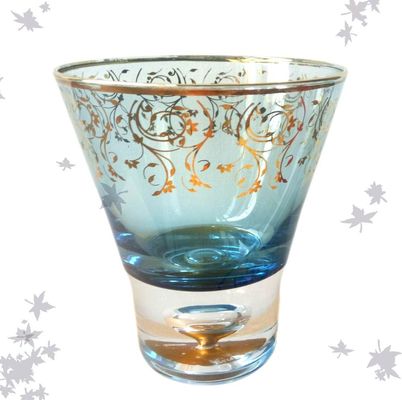 qualité Couleur bleue Verte bordure sans tiges Cristal cocktail verres usine