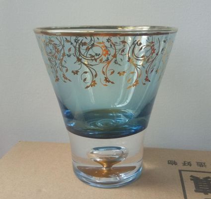 qualité Couleur bleue Verte bordure sans tiges Cristal cocktail verres usine