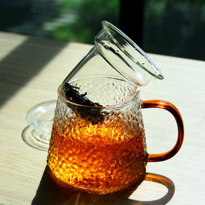 qualité Tasse à thé en verre faite à la main avec motif en relief de verre à borosilicate élevé usine