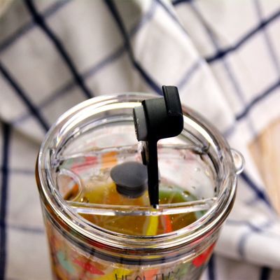 qualité Coupe de thé glacé décorée avec couvercle et paille de silicate usine