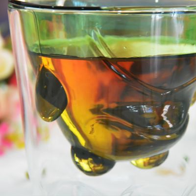 qualité Verres à boire colorés à double couche en borosilicate vert usine