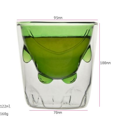 qualité Verres à boire colorés à double couche en borosilicate vert usine