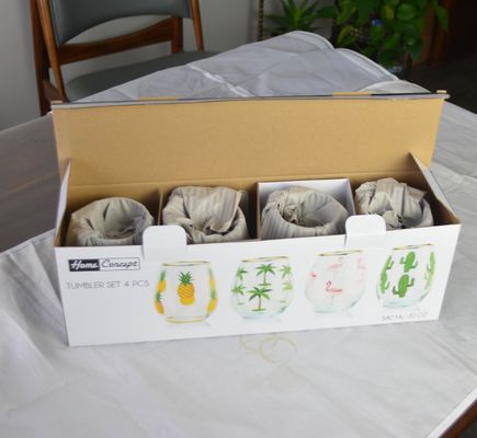 qualité Peint à la main en or bord de verre de vin tumbler avec décalcol de couleur usine