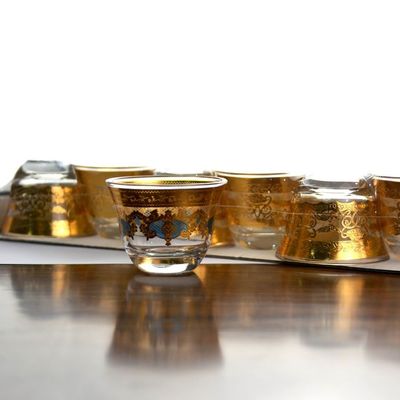 qualité Culbuteur décoré par décalque de luxe à extrémité élevé Drinking Glasses d'or usine