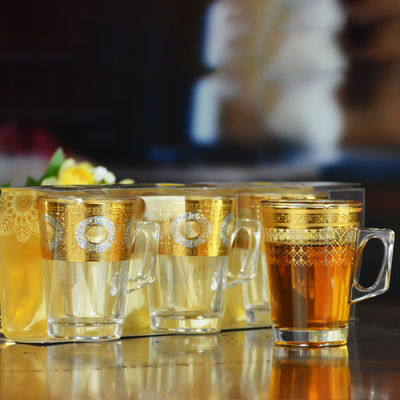 qualité Verres à boire décorés en or usine