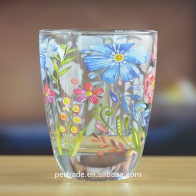 qualité Verres de boisson à canne à sucre lourdes à motifs décorés usine