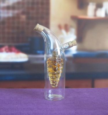 qualité Bouteille en verre en forme de raisin à double couche avec couvercle pour l'huile usine
