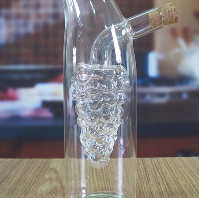 qualité Bouteille en verre en forme de raisin à double couche avec couvercle pour l'huile usine