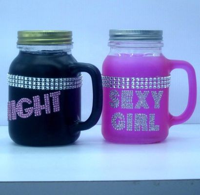 qualité Couleur Diamants polices Peint à la main Récipient en verre Pour la cuisine usine