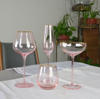 qualité Verres à cocktail en cristal rose usine