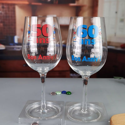 qualité Un verre de vin géant de 1 litre avec décor anniversaire usine