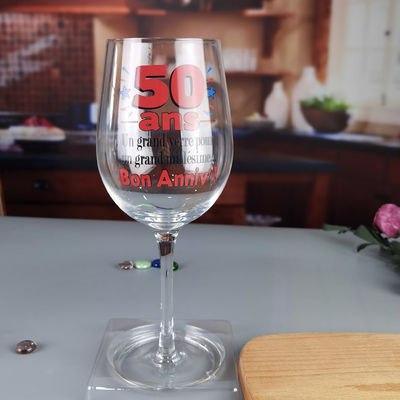 qualité Un verre de vin géant de 1 litre avec décor anniversaire usine