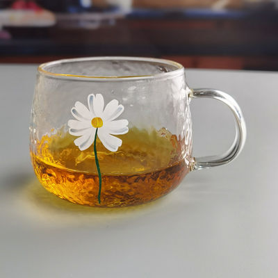 qualité Borosilicate martelé texture verre à boire avec bordure dorée usine