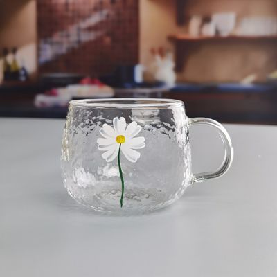 qualité Borosilicate martelé texture verre à boire avec bordure dorée usine