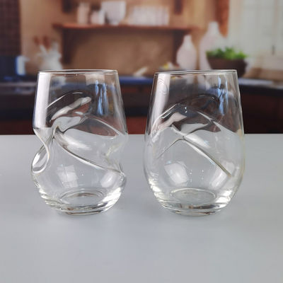 qualité Verres de vin rouge en cristal tourbillonnant tordu 250 ml sans tiges usine